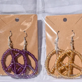 Beaded Peace sign Earrings