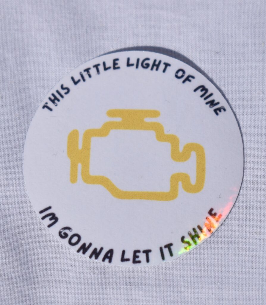 check engine light sticker