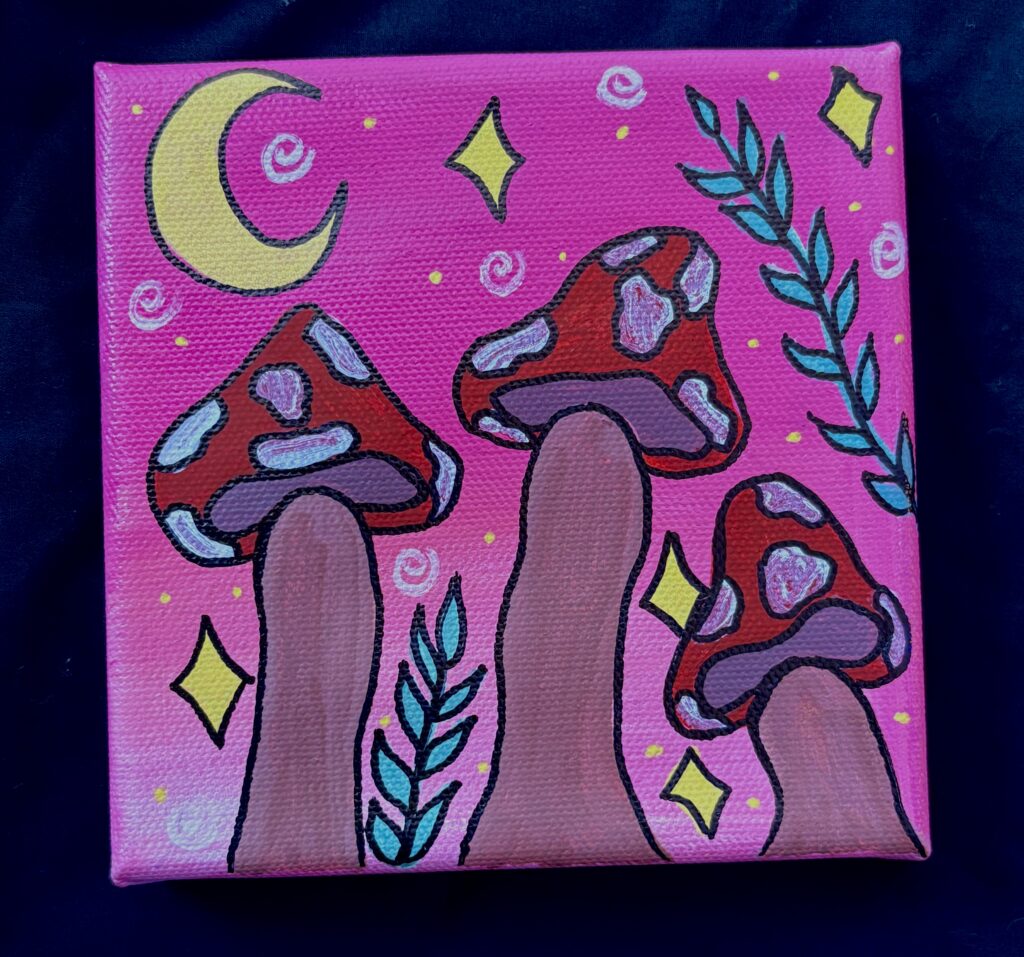 Sunset Mushrooms canvas