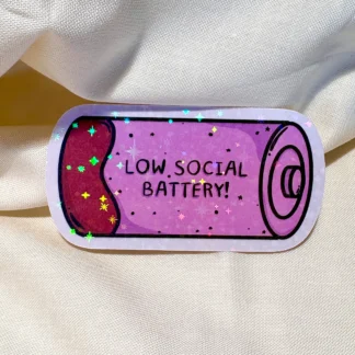 Low Social Battery Sticker